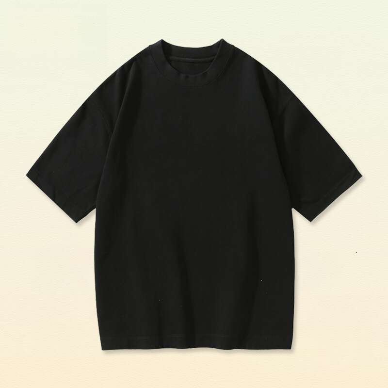 Men's Wear Loose Fitting Suit 330G Pure Cotton Double Yarn Short Sleeved T-Shirt Men, Loose Fit Plus Size, American Trendy Brand Casual Base Shir