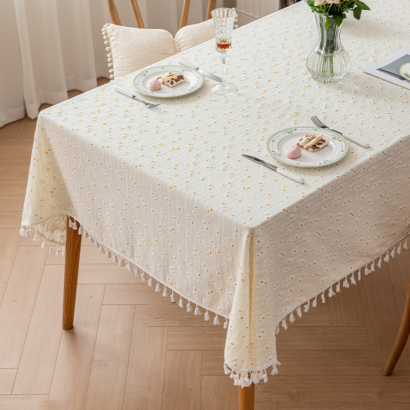 Small Daisies Floral Fresh Photo Picnic Background Cloth Literary Dormitory Desk Cloth