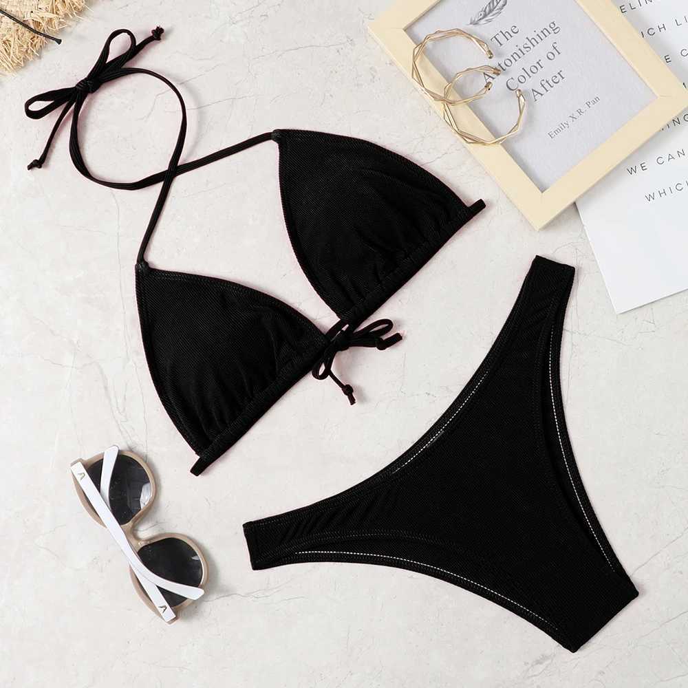 2022 new sexy bikini suit solid color swimsuit womens Beach swimsuitXJ241223