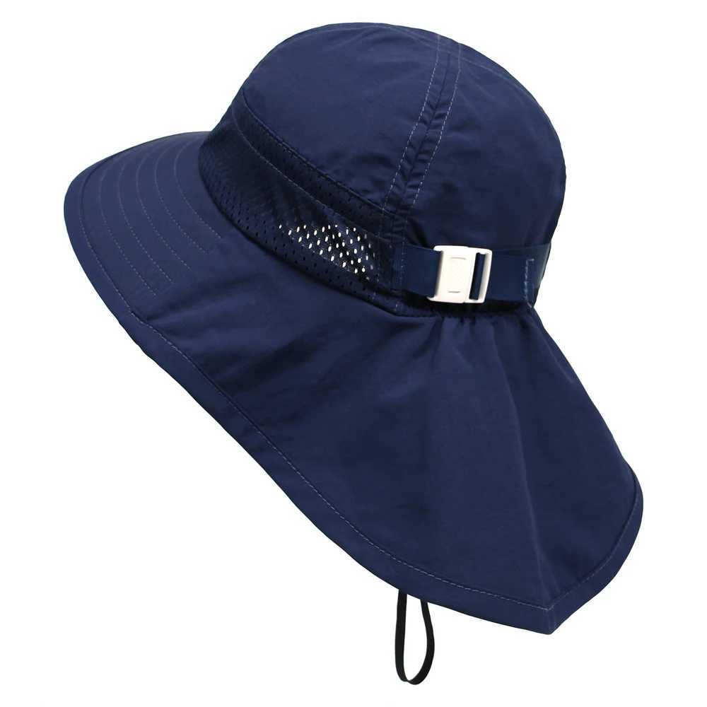 Caps Hats Baby Summer Hat Neck Protection Beach Children Sun Hat Girls Adjustable Children Panama Hat Baby Accessories 6M-6Y H241223