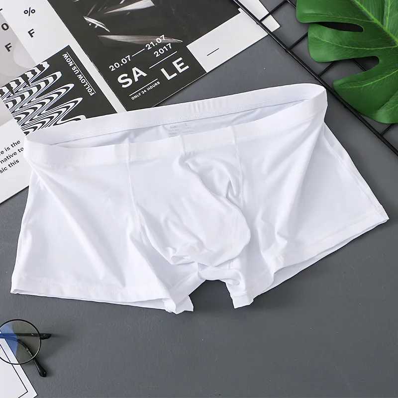 U-shaped raised pocket underwear mens seamless ice silk boxing underwear summer quick drying underwear cool underwear shorts breathable underwear W241