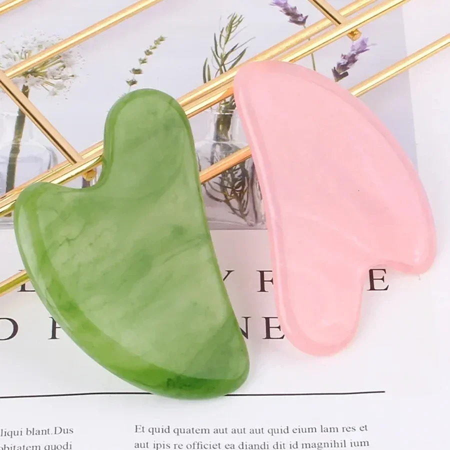Resin Guasha Massage Board Rose Pink Jade Scraper Neck Back Body Tool 241213