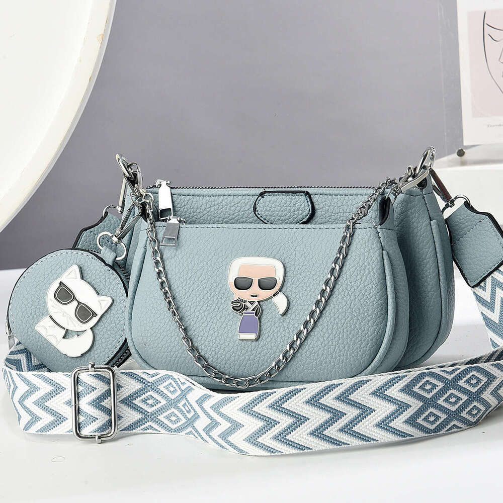 2024 New Mother and Child Versatile Internet Celebrity Fashion Cartoon Wide Strap Single Shoulder Women's Crossbody Bag