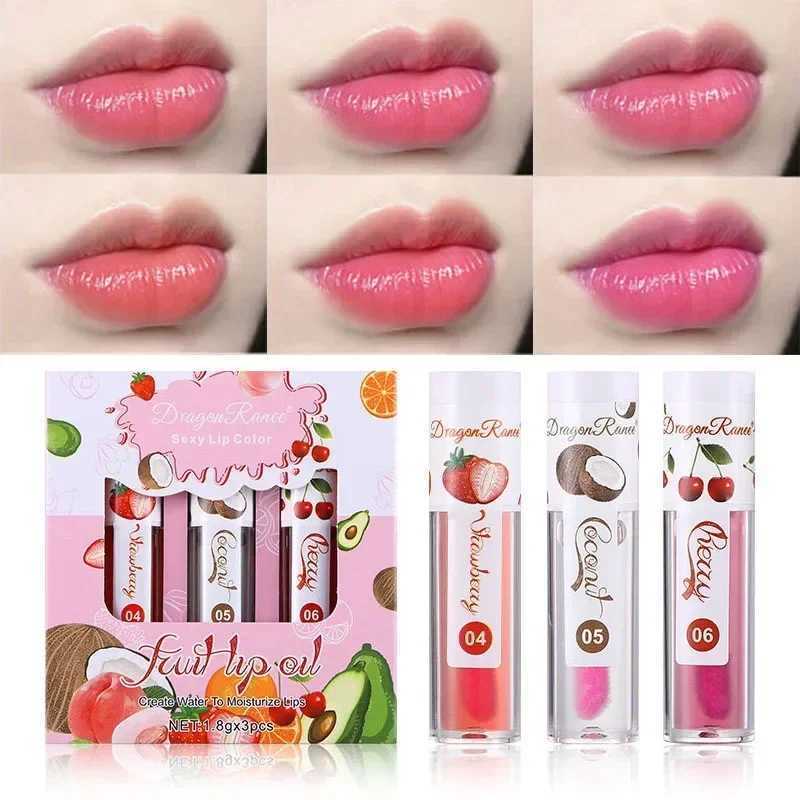 1/3 piece of fruit lipstick long-lasting moisturizing lip gloss jelly mirror liquid lipstick long-lasting shiny lip color makeup lip careW241223