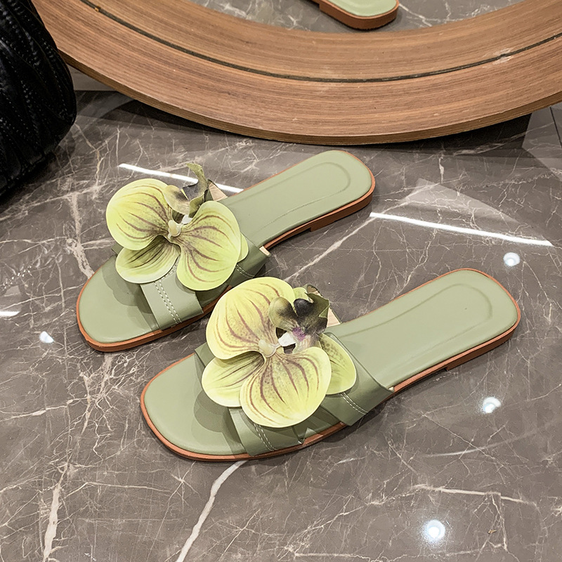 Hot new for womens designer slippers white pink green orange flat slippers Summer beach tourism slippers