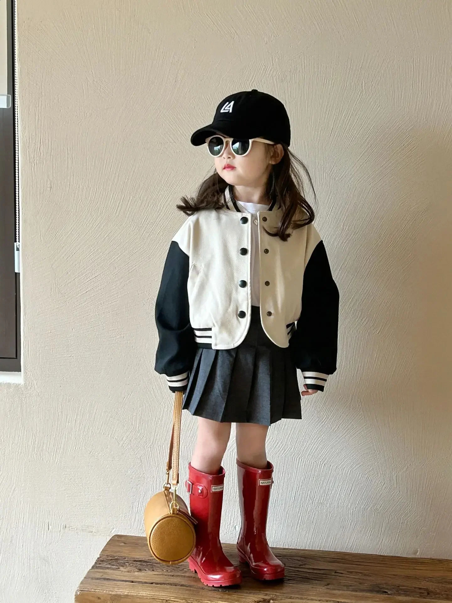 Autumn Childrens Wear Girls Short Baseball Coat Baby Casual Combination Coat Kids Jackets for Girls 241223