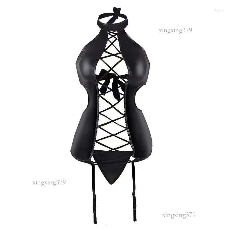 Womens Sleepwear Comeondeae Y Lingerie Nightclub Dress Patent Leather Pole Dance Wet Look Sleeveless Lenceria Sensual Mujer Plus Drop Otkuq