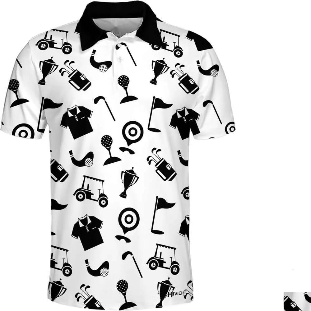 Men'S Polos Mens Shirt Golf Shirts For Men Funny Hawaiian Crazy Print Tshirt Casual Tops Summer Clothes Short Sleeve Drop Delivery Ap Otoas