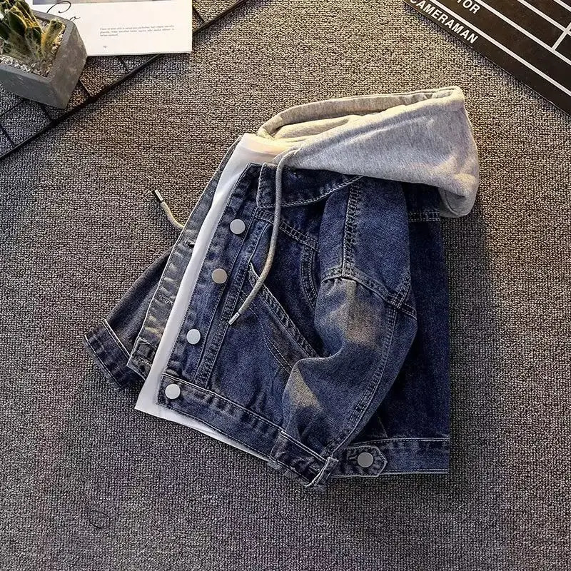 Spring Autumn Kids Denim Jackets for Boys Baby Hooded Coats Fashion Child Kids Outwear Ripped Jeans Jackets Jean 241223