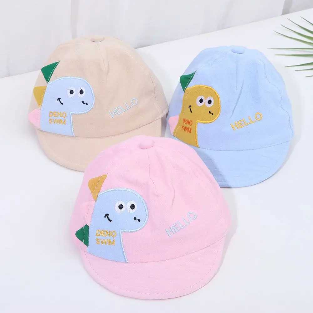 Caps Hats Summer mesh cartoon dinosaur baby baseball cap childrens baseball cap boys and girls sun hat outdoor adjustable hat for young children H2412