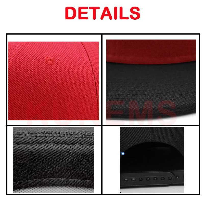 Caps Hats KUNEMS custom snap cap splicing color embroidery hip-hop cap for men and women DIY design printing cap unisex wholesale H241223