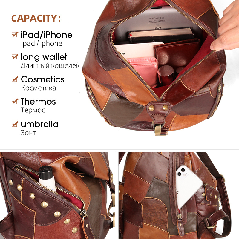 Cobbler Legend Fashion Women's Backpack Vintage Genuine Leather Female Travel Bags Casual Shoulder Bag For Student/Teenage