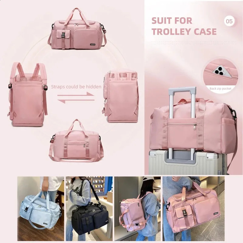Sports and fitness bag travel dry and wet handbag womens swimming shoulder cross body fitness outdoor travel bag weekend backpack 241220