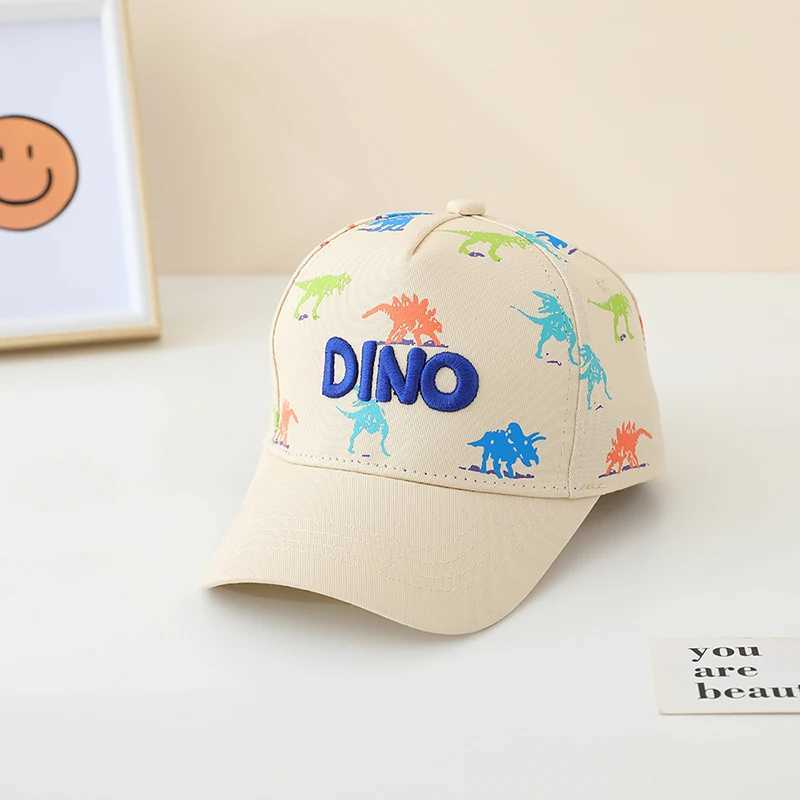 Caps Hats Childrens sports hat school baby baseball 2024 summer embroidered dinosaur outdoor childrens hat 2-8 years adjustable H241223