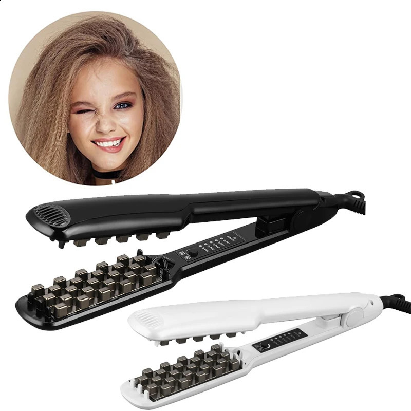 2 In 1 Hair Volumizer Straightener Fluffy Corn Beard Grid Splint Electric Hair Root Negative Ion Crimper Hair Iron 241223