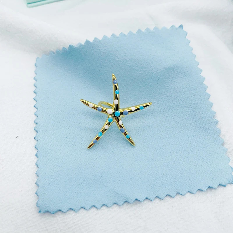925 sterling silver golden color starfish clip on earrings for women original light jewelry piercing ear cuff 241220