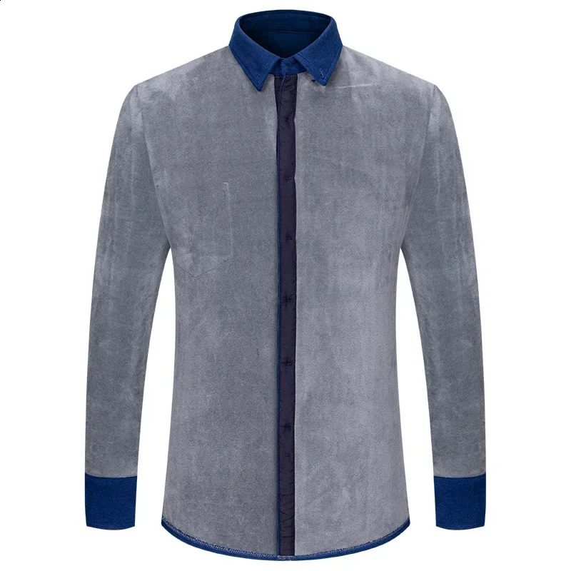 Mens Corduroy Fleece Warm Plaid Classic Style Regular Fit Velvet Large Size Thick Casual Shirt Male Clothes Plus L-6XL 241223