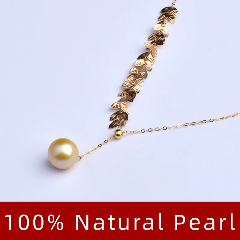 NYMPH Real 18K Gold Necklace Pendant Southsea Pearl AU750 Choker Women Fine Jewelry Party Gifts Adjust X624 241220