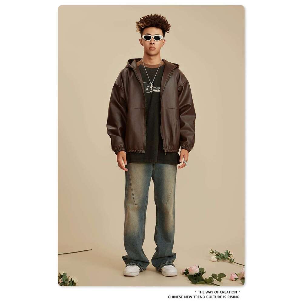 Men's Wear Autumn/Winter American Leather Loose Trendy Brand Barn Style Wearing Jacket for Men