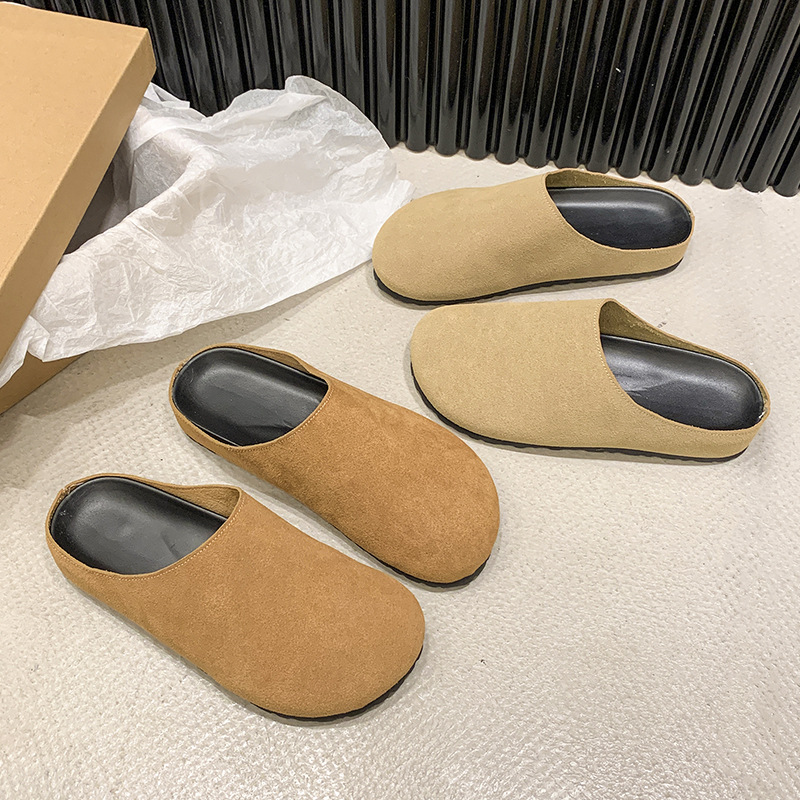 Comfortable casual thick-soled baofeng half slippers with loafers wear soft soled single NEW women's shoes outside autumn and winter