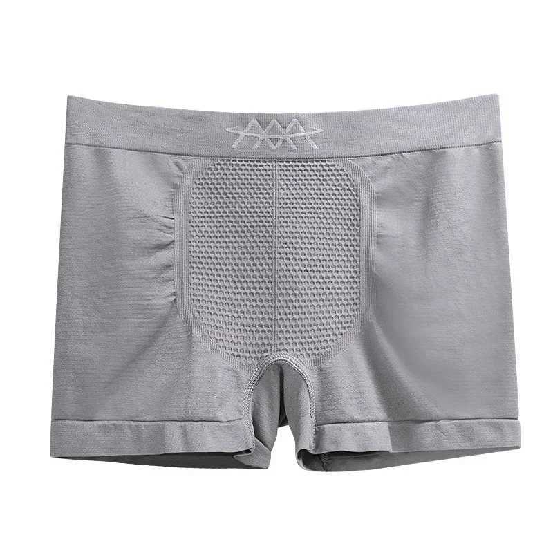 New magnetic mens seamless sports underwear high elasticity breathable and comfortable plain weave mens mid waist boxing underwear W241223