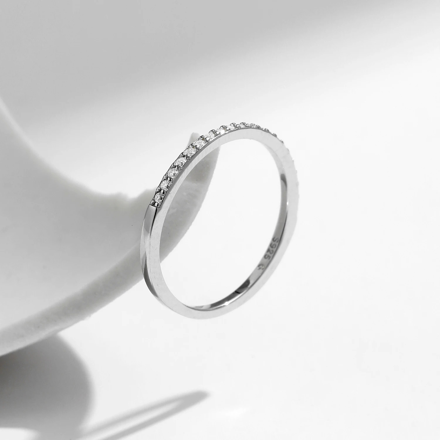 MODIAN Simple Ring 925 Sterling Silver Sparkling Simple Thin Wedding Band Rings For Women Fine Jewelry 241220