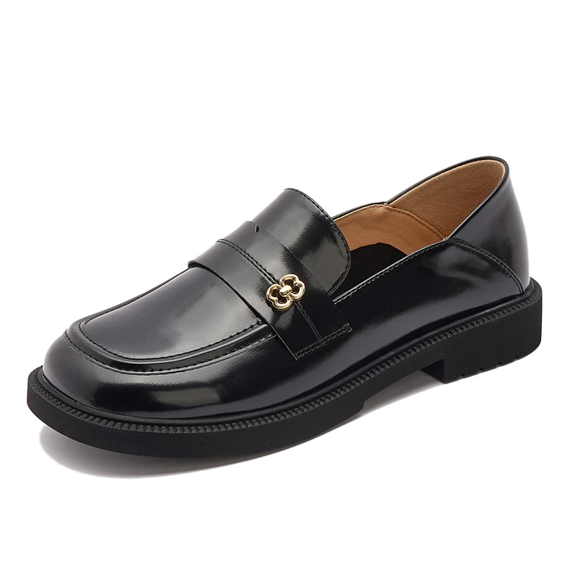 AIYUQI Women Loafers Genuine Leather Spring British Style Ladies Shoes Slip-on Soft Sole Non-slip Women's Shoes