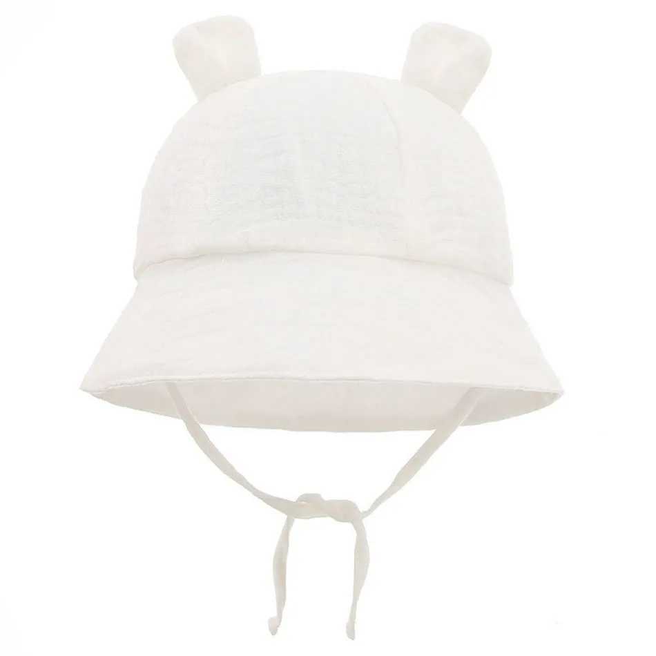 Caps Hats Baby hat baby plain bucket hat childrens bear ear summer beach sun hat boys and girls Easter hat toddlers 3-12 months old H241223