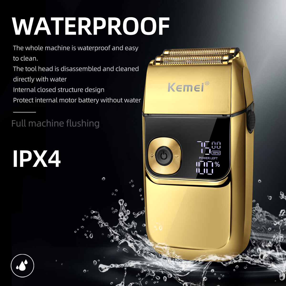 Electric Shaver Km-2028 2 In 1 Rechargeable Hair Trimmer Hine Twin Blade Bald Head Washable Professional Barber For Men
