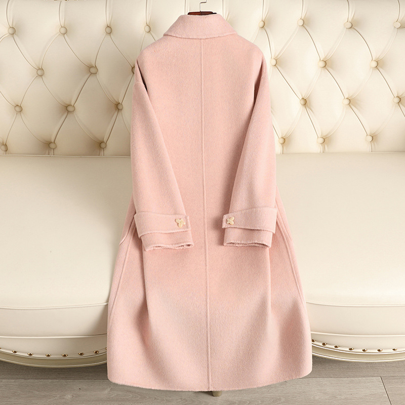 D4050 Autumn and winter new double-faced fleece wool coat for women long style fashionable temperament high-grade alpaca fleece wool coat