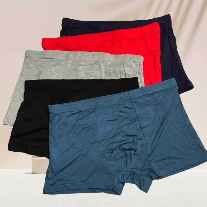 Blue breathable color super soft and comfortable bamboo fiber mens underwear XL-6XL fat Plus size mens boxing shoes W241223