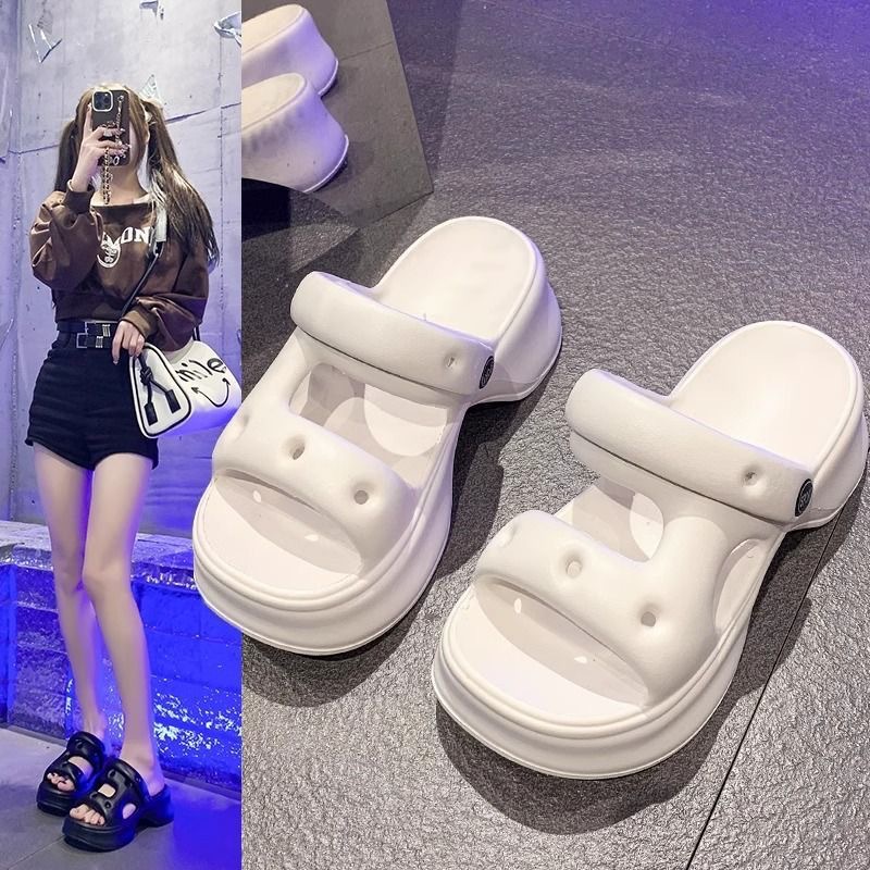 Hot Free shipping for womens designer slippers black white khaki rose red Fashionable and versatile height increasing travel slippers