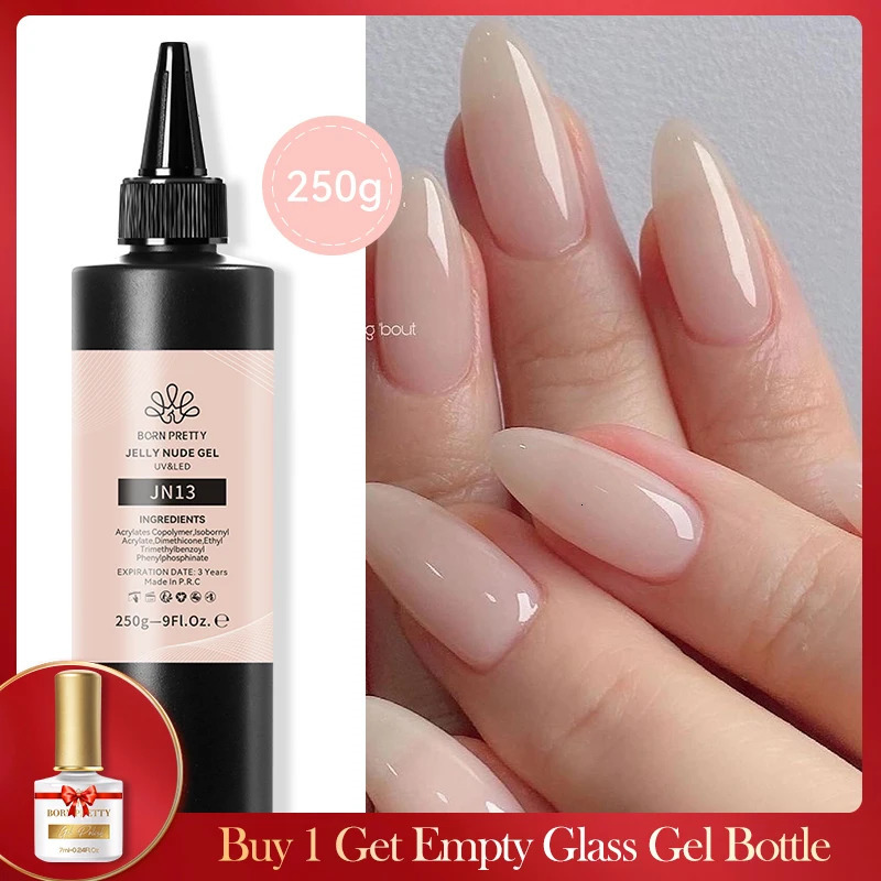 250g light pink jelly gel nail polish nude ivory peach transparent color UV LED soap nail salon varnish 241220
