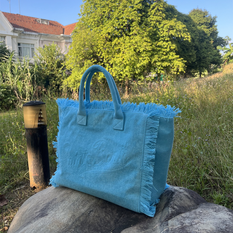 European American New Autumn And Winter Women's Towel Bag, Solid Color, Handmade Tassel, Artistic Words, Shoulder Bag