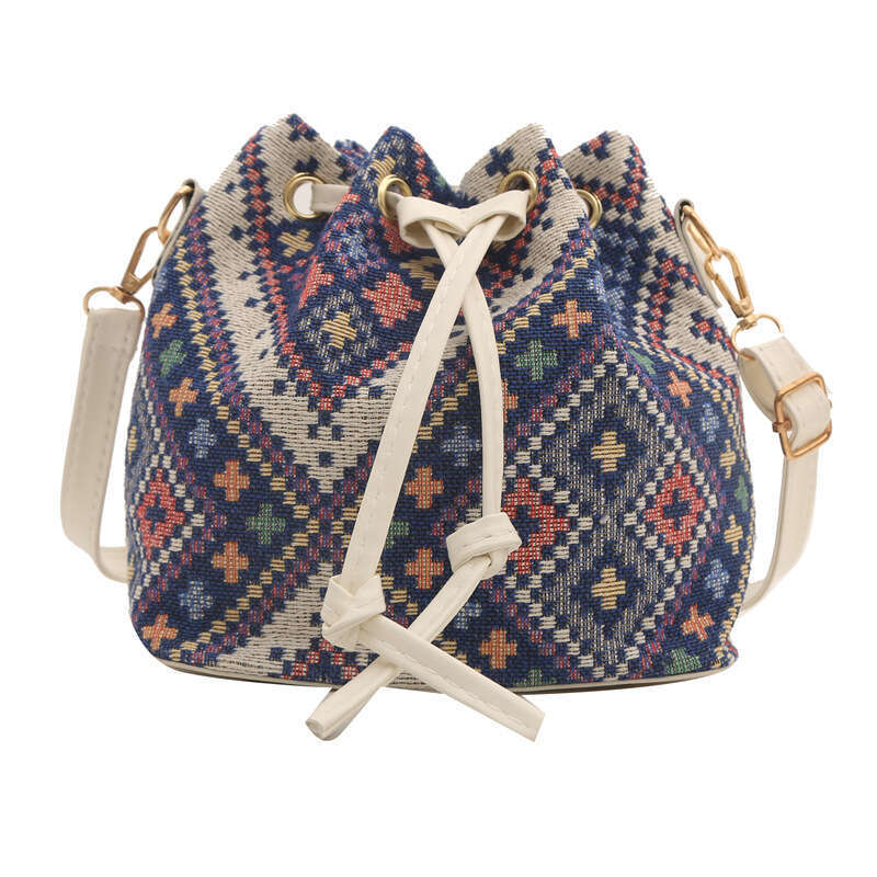 Ethnic Style Women's Fashion Retro Bucket Bag, Personalized Outdoor Leisure Handbag, Hand-Held Coin Purse