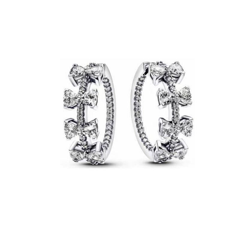 Silver 2024 New Earnail Silhouette Starlight Bow Small Starlight Bow Earnail Women's Jewelry Charm Gift Free Shipping