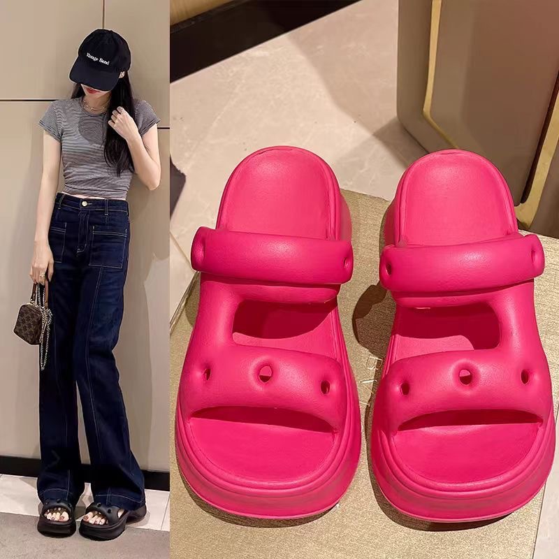 Free shipping for womens designer slippers black white khaki rose red Fashionable and versatile height increasing travel slippers