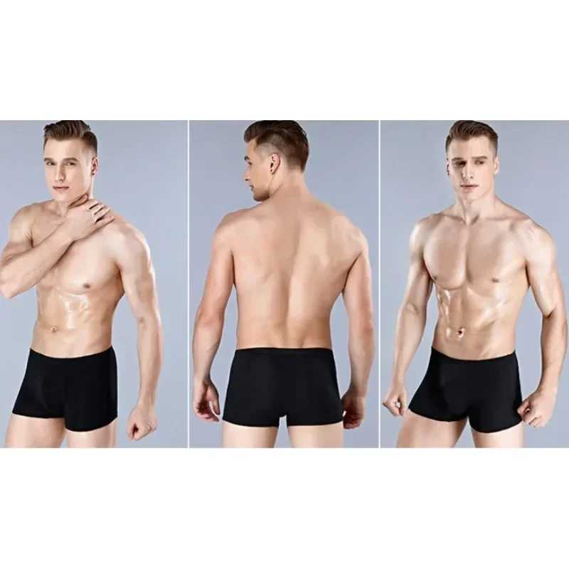 Blue breathable color super soft and comfortable bamboo fiber mens underwear XL-6XL fat Plus size mens boxing shoes W241223