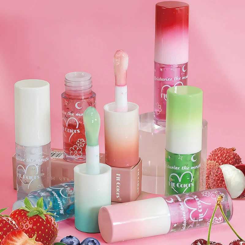 6-Color Plumping Fruit Gloss - Large Brush Wand High-Shine Lip Lacquer with Long-Lasting Hydration and Lip CareXJ241223