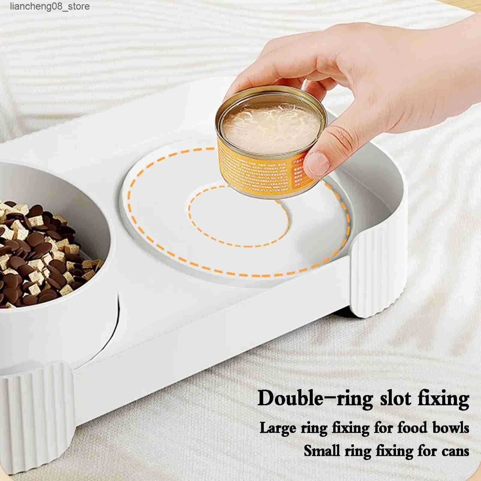 Dog Bowls Dishes Ceramic Dog Bowls Cat Bowls Raised Cat Food Water Bowl Anti overturning Splash-Proof Double Cat Food Dishes Set Pet Food Bowls L24091