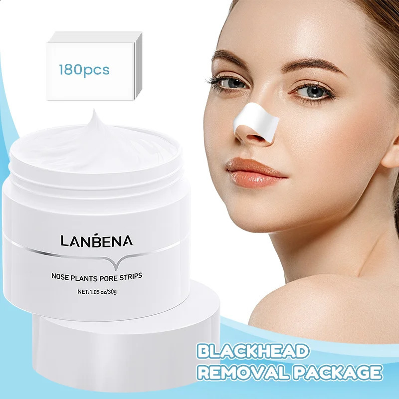 LANBENA Blackhead r Peel Off Mask Aloe Vera Extract Oil Control Nose Mask with 180pcs Cleanses for Deep Clean Hydrating 241223