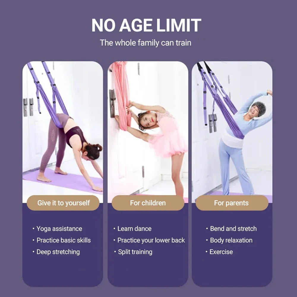 Finger Stretching Tool Elastic Yoga Belt Woman Hammock Split Lower Waist Trainer Inverted Rope Pull 241216
