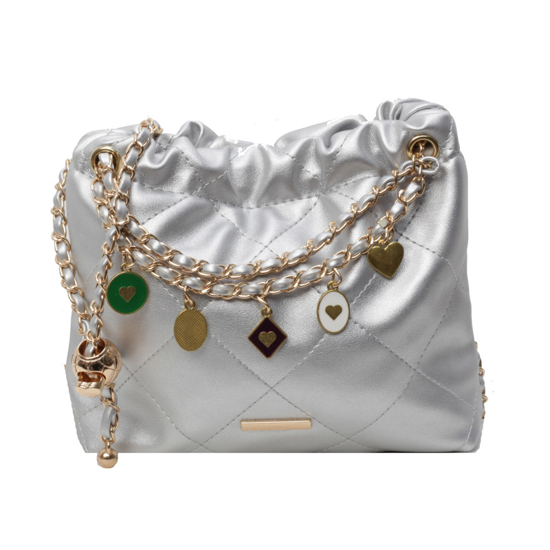 Free shipping new Single Shoulder Bags Women tote Square bag chain Diamond grid water bucket crossbody bag