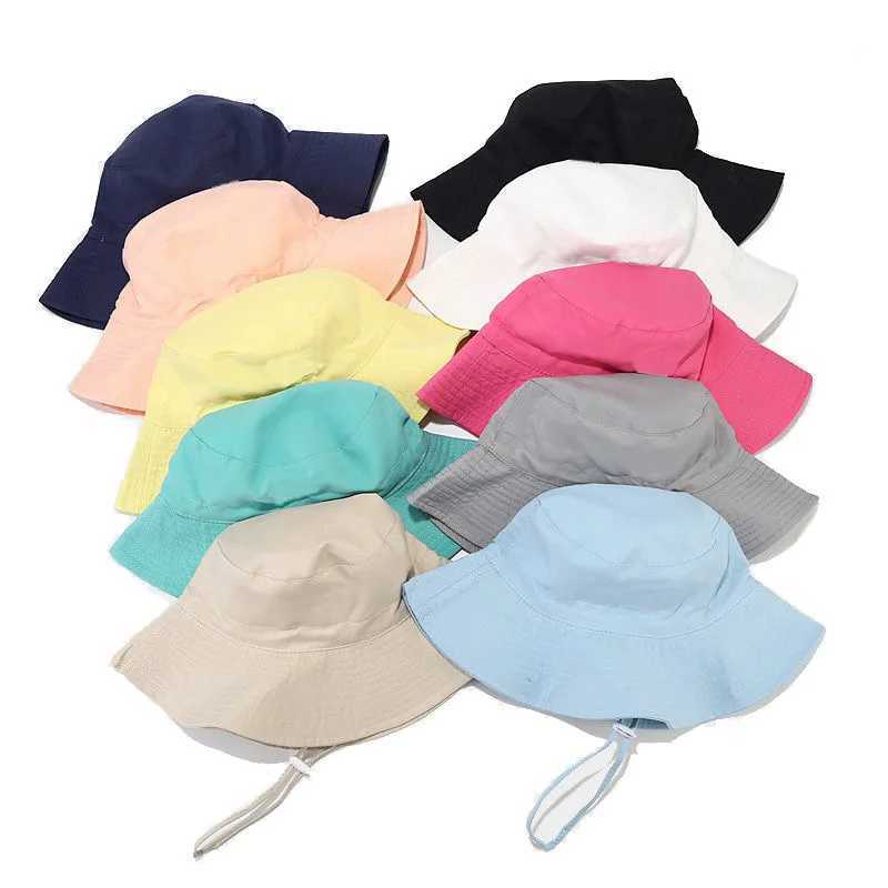 Caps Hats Summer baby sun hat baby sun hat suitable for girls and boys outdoors neck earmuffs UV resistant childrens beach hat bucket hat H241223