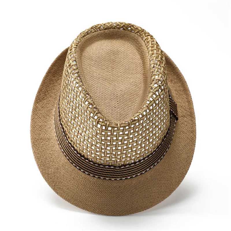 Caps Hats Baby Straw Hat Summer Elegant Jazz Hat Sunvisor Beach Hat Childrens Outdoor Hat Boys and Girls 1-3 Years Old H241223