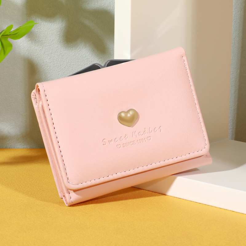 Minimalist Trifold Short Wallet, Solid Color Clutch Coin Purse, Versatile Credit Card Holder