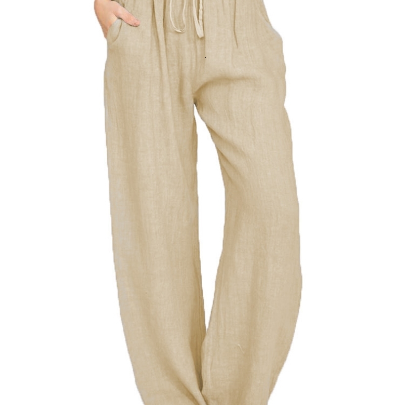 Summer and Autumn Casual Womens Wear in Europe America Large Loose Cotton Hemp Pants y241203