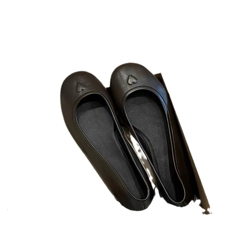 Cowhide Edition~New Flat Bottom Comfortable Shallow Mouth Single Women's Set Feet Grandma Evening Breeze Gentle Shoes