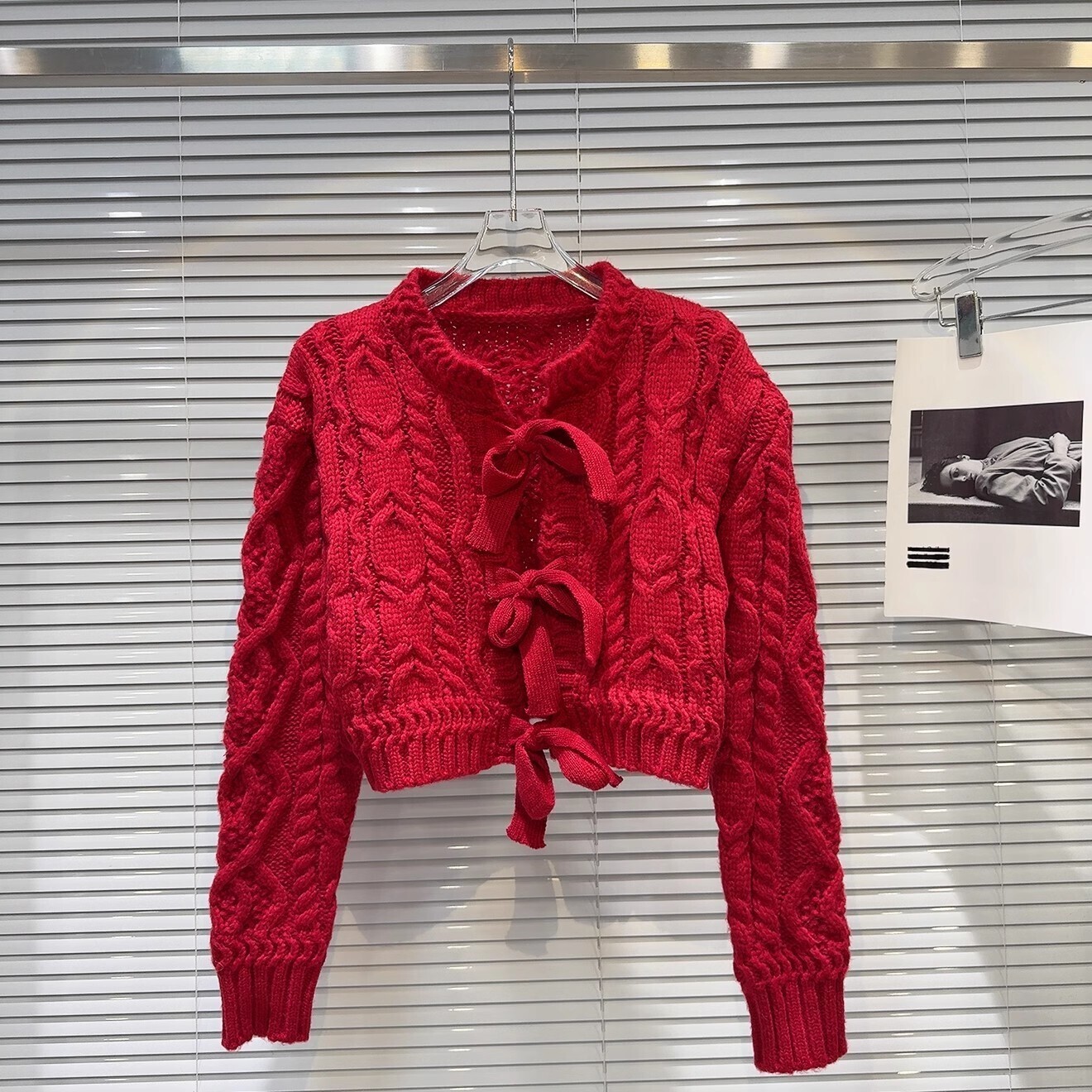 Sweet Spliced Bowknot Knitting Pullover Sweater For Womne Round Neck Long Sleeve Solid Temperament Sweater Female Winter New
