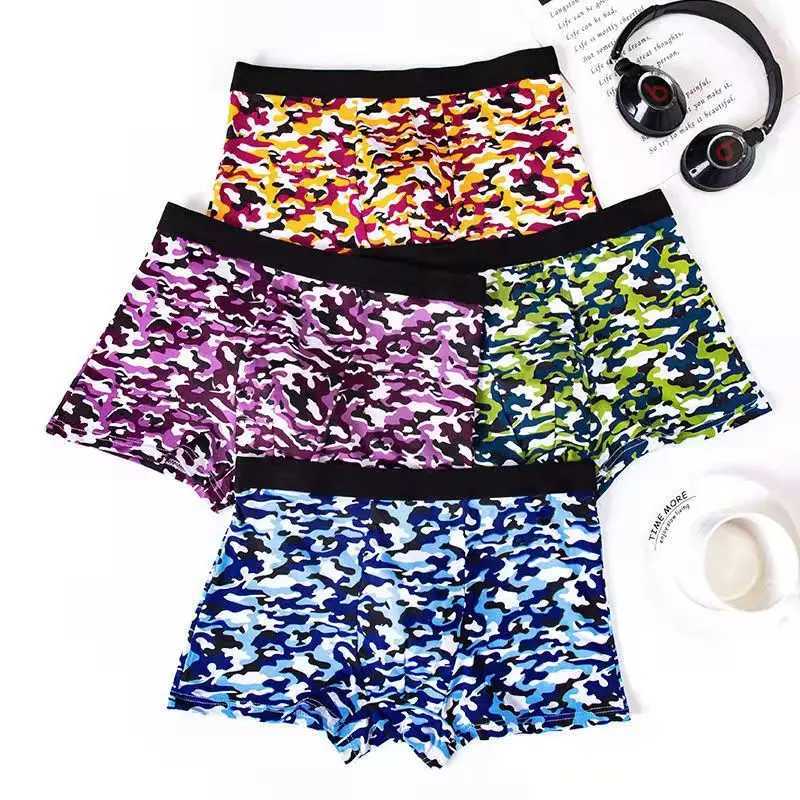 Mens underwear 4-piece/bulk mens underwear mens bag shorts boxing underwear fashionable and sexy mens boxing ultra-thin large size L-4XL W241223